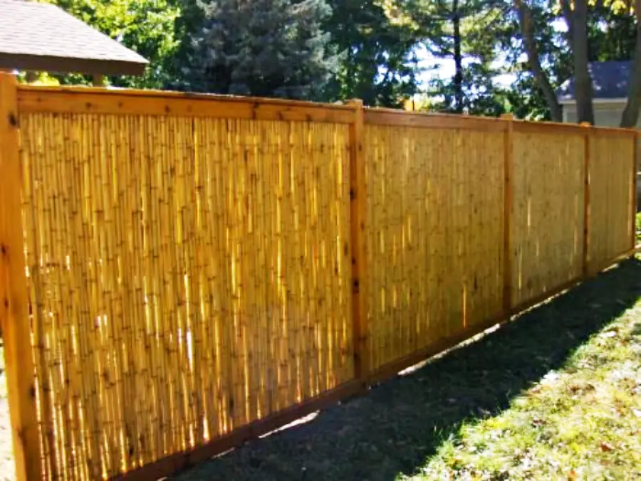 bahçe bambu çit dekor